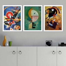Wallity Cuadro Decorativo Enmarcado de 3 Piezas Multicolor 55 x 75 cm